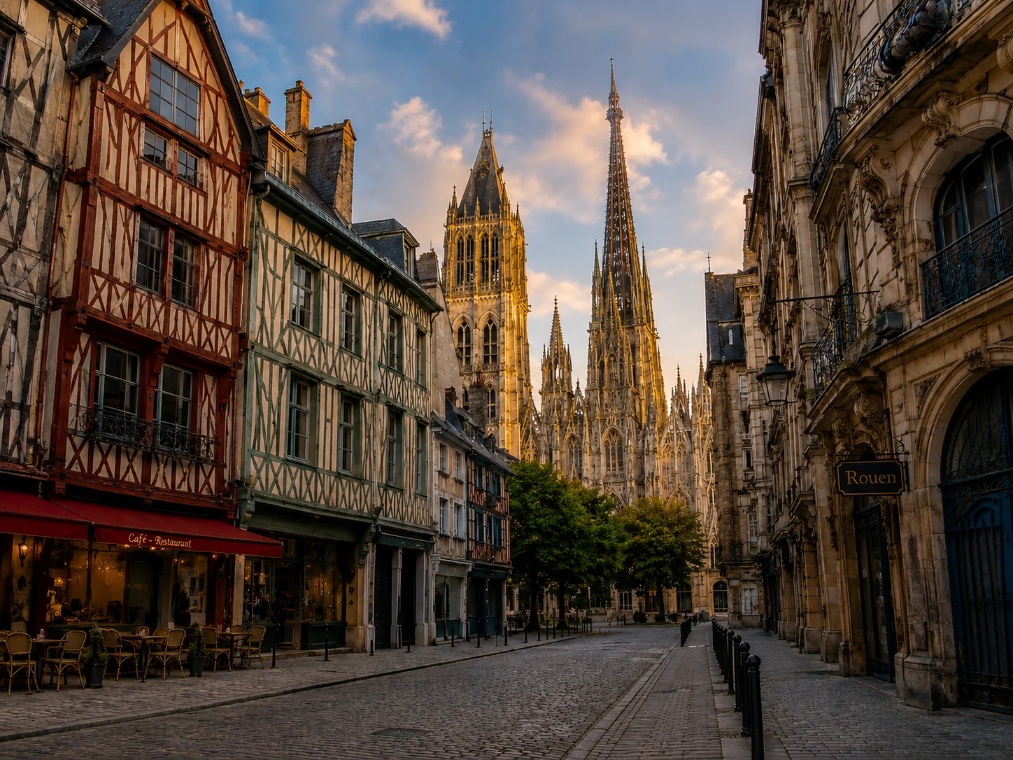 FR Transfer private transfer to Rouen Normandy with premium chauffeur service, luxury transport from Paris, CDG Airport, Orly Airport and Beauvais Airport to Rouen Cathedral, Normandy towns and tourist destinations.